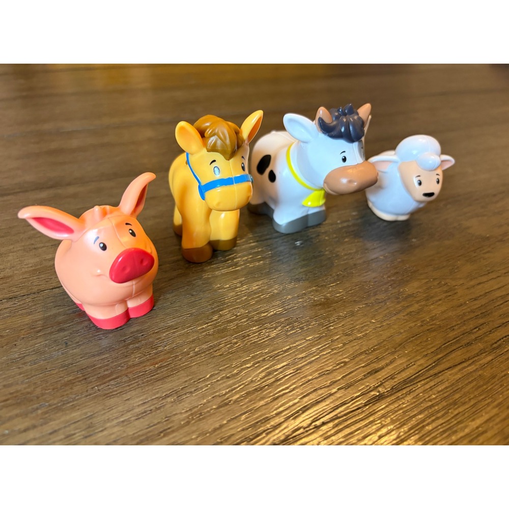 Fisher Price Little People Farm Animals Toddler OS 4pc Set Cow Pig Horse Sheep - Picture 5 of 8